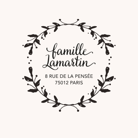 Tampon adresse famille rond